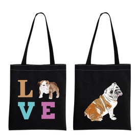 MBMSO English Bulldog Gifts English Bulldog Tote Bag English Bulldog Lover Gifts Owners Dog Mom Gifts Tote Shopping Bag, English Bulldog Tb-black, Medium