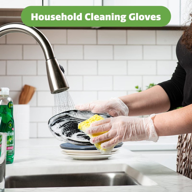 Comfy Package Disposable Vinyl Gloves – Clear, Latex-Free, Powder-Free, BPA-Free