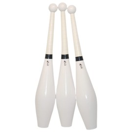 Higgins Brothers Spirit Juggling Club Set of 3 with Wrapped Handle (White)