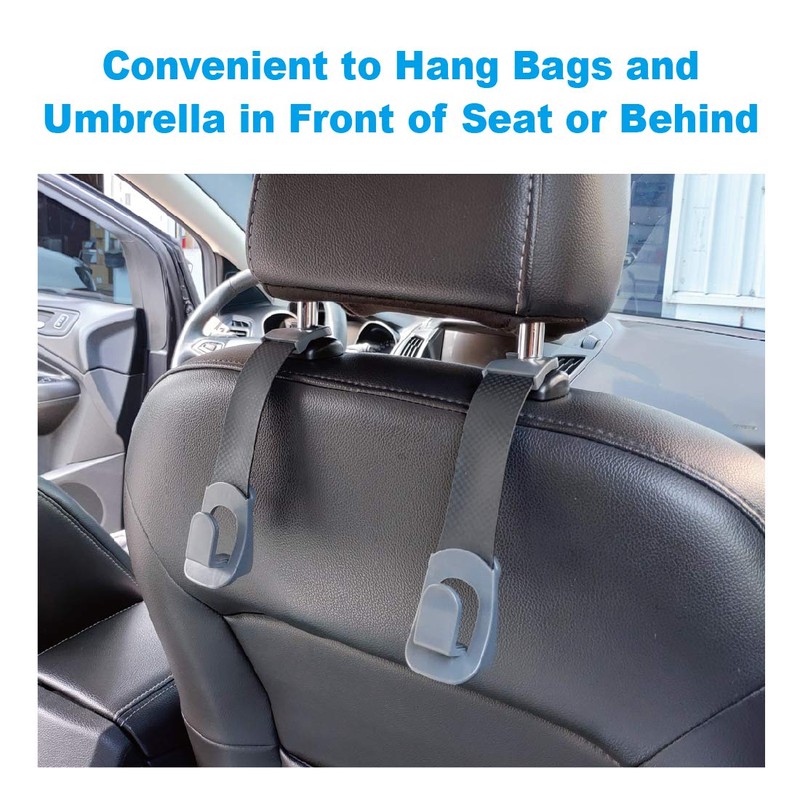 Hypersonic 2-Pack Car Backseat Organiser Hook Headrest Bag Hanger Vehicle