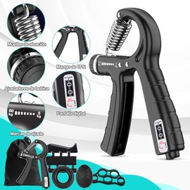 Eentrenador de Mano Fortalecedor de Dedos y Agarre Entrenador de Antebrazo con Contador Ideal Para el Tratamiento la Recuperación y el Entrenamiento d