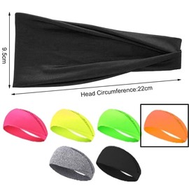 2PCS Milk Silk Headbands Orange 9.5 * 22CM Soft Head Band,Stretchy Sport headbands for Unisex fitness,Running,Tennis