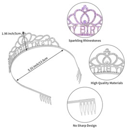 Araluky Birthday Tiara for Women ITS MY BIRTHDAY Crowns for Women Happy Birthday Crown for Girls Birthday Girl Crown Birthday Headband for Women Parties Favors Decorations Gift (Purple)