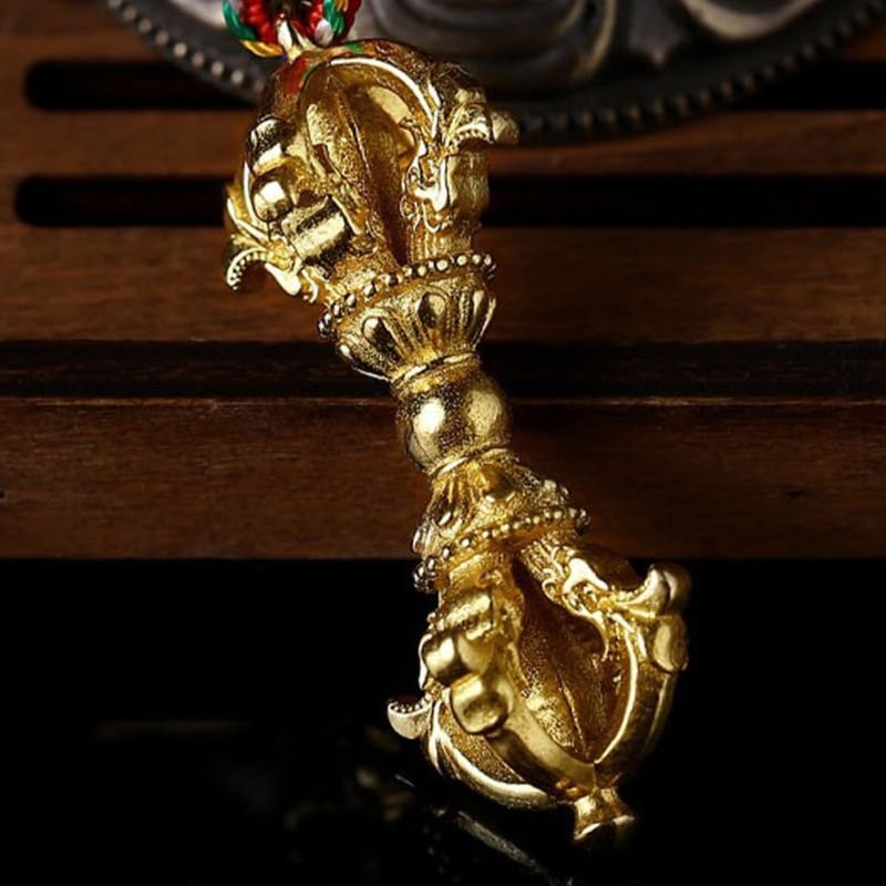 HOOTNEE Antique Vajra Pendant Mini Tibetan Copper Vajra Ornament for