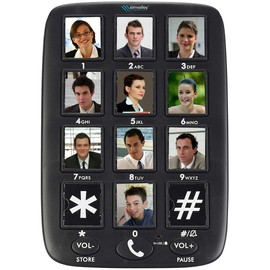 simvalley Communications Senior Telephone: Landline Telephone with 12 Photo Quick Dial Buttons, Hands-Free Calling (Senior Phone Landline, Large Button Telephone, Landline Phone for Dementia Sufferers)