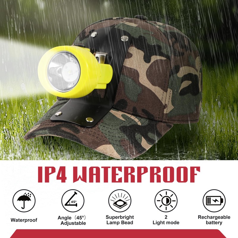 Vanvale High Lumens LED Mining Headlamp with Hat - Waterproof,