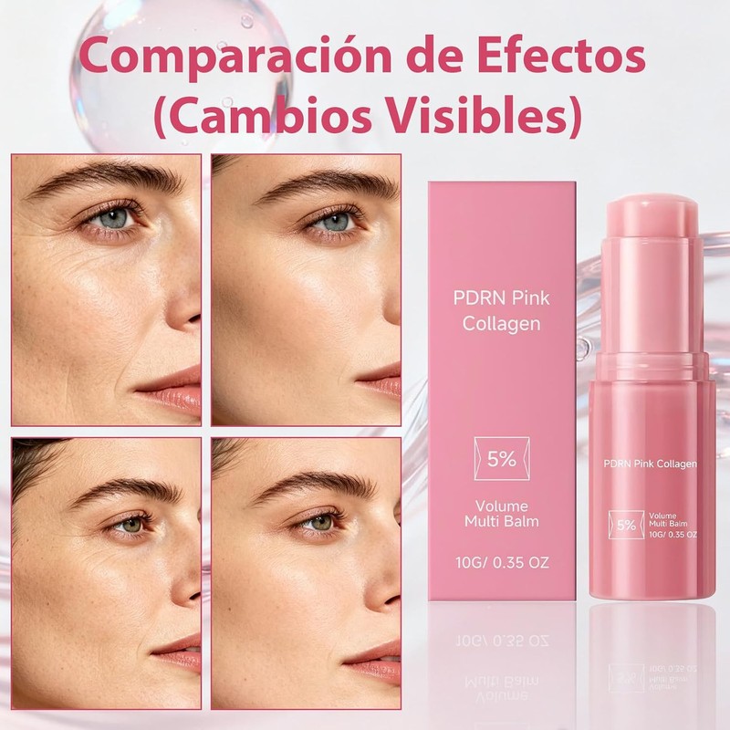 2PCS PDRN Pink Collagen Volume Multi Balm Stick, para Rostro