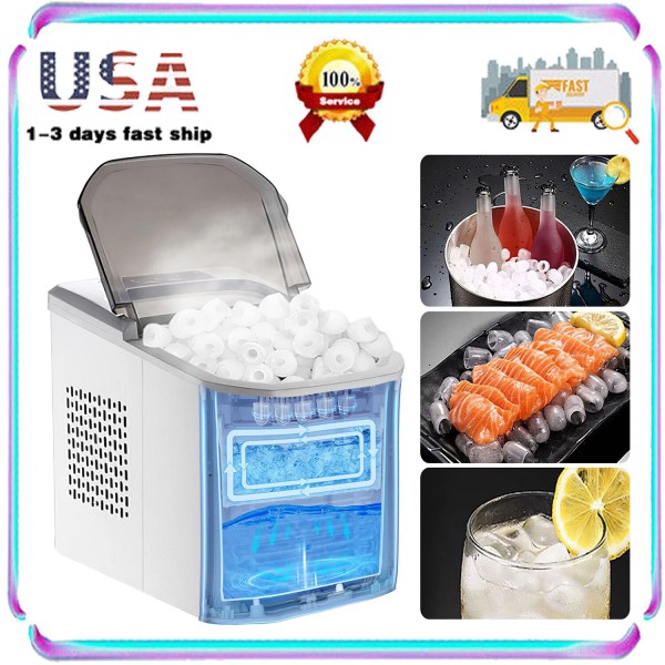 iMounTEK Countertop Portable Ice Maker Machine w/ Handle, Bullet Ice