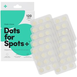 Dots for Spots Dots for Spots Blemish Patches For Face - Fast Acting Translucent Hydrocolloid Zit Treatment Stickers for Face, Chest, Shoulders & Back - Made in Korea Pimple Patch (120 count)