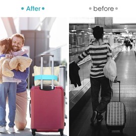 Luggage Straps Adjustable Travel Belt for Luggage Add a Bag Over Handle, Onmust Elastic Bungees Luggage Strap with Alloy Buckle for Carry On Bag, Hands-Free Airport Travel Accessories Sky Blue