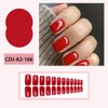 Shiny Red Press on Nails Christmas Medium Square Fake Nails
