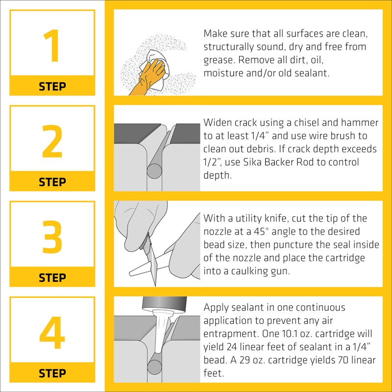 SIKA Sikaflex Self-Leveling Sealant, 12-Pack, 10.1 Oz, Gray – Easy