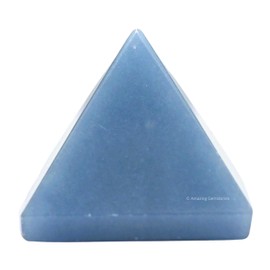 Angelite Pyramid Crystal Healing Stones - 1" Great Pyramid Figurine of Natural Stone Pyramid for Meditation, Reiki, Chakra Balancing and Crystal Pyramids Grid