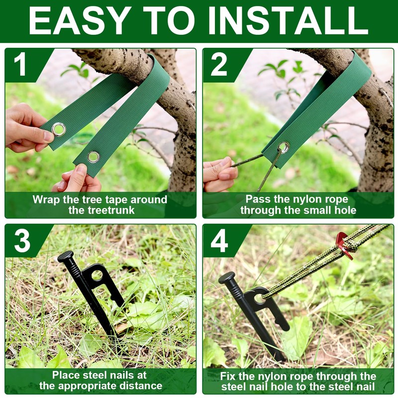 3 Pack Tree Stakes and Supports 15.7 Inch Heavy Duty
