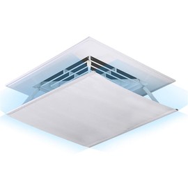 Liveinu Canvas Air Deflector Adjustable Reusable Heat and Air Deflector for Drop Ceiling Vents RV, Home HVAC, AC and Ceiling Registers Air Conditioner Deflector White 23"x23" Inch