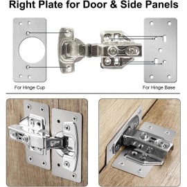 NoBrand 4Pack Cabinet Hinge Repair Plate with 2Pack Full Overlay Soft Closing Cabinet