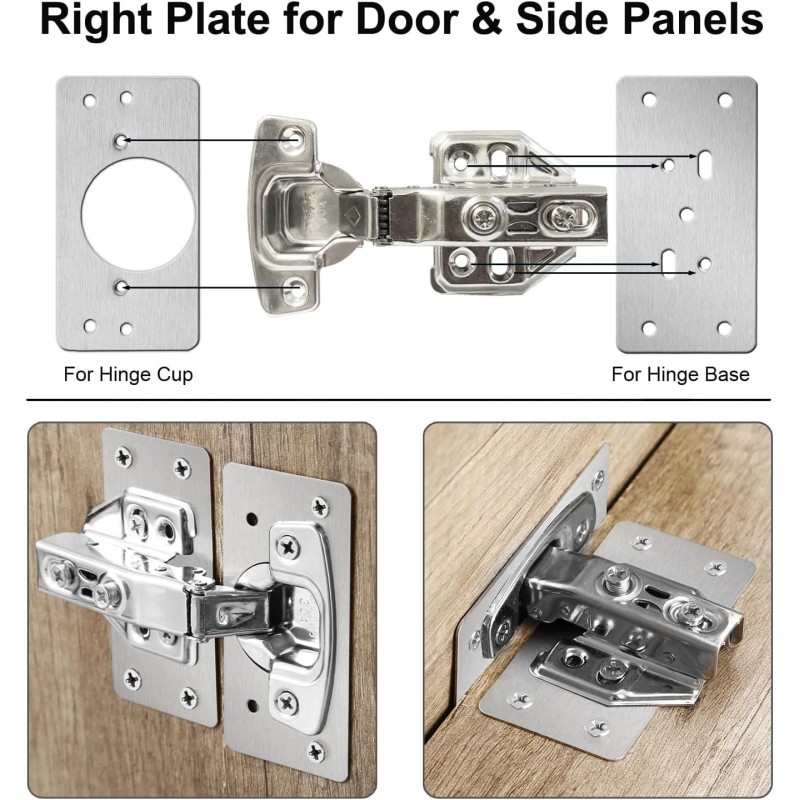 NoBrand 4Pack Cabinet Hinge Repair Plate with 2Pack Full Overlay