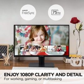 ViewSonic ViewSonic VS2447M 24 Inch 1080p Monitor with 100Hz, FreeSync, Thin Bezels, Eye Care, HDMI, VGA Inputs for Home and Office