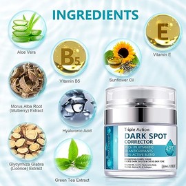 LAIKME - Crema corrector de manchas oscuras para cara y cuerpo, crema corrector de manchas oscuras que reduce la apariencia de manchas oscuras para ma