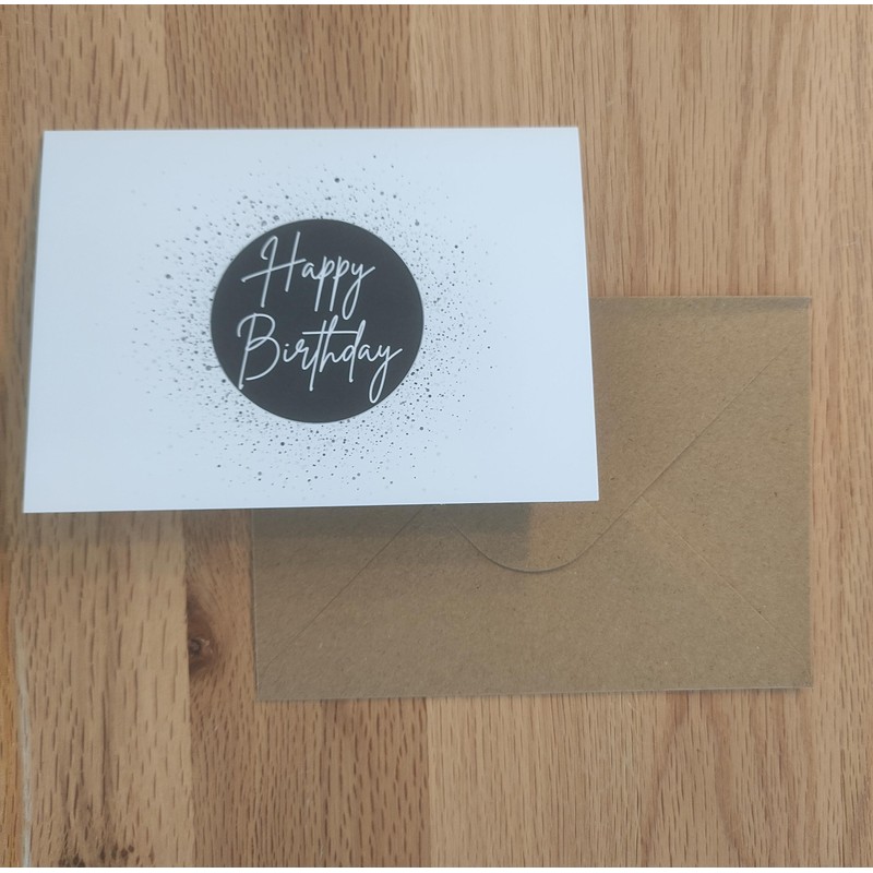 Freyheit 12 x Stylish Birthday Cards (A6 Format) Black and