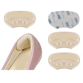 VivoFoot 4 PCs Anti-Slip Heel Grips, Thick Liners & Fillers for Half-Size Too Big or Loose Shoes, Heel Cushion Inserts, Heel Pads to Prevent Heel Slipping Out, Rubbing and Blisters (Beige, 6mm)