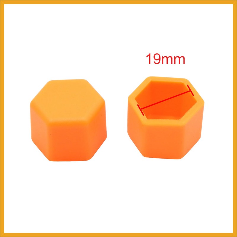 Partuto 20pcs Orange 19mm Car Wheel Nut Lug Hub Cover
