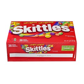 Skittles Original, 61g Bags, 36pk (4.9lb) Box Total, {Imported from Canada}
