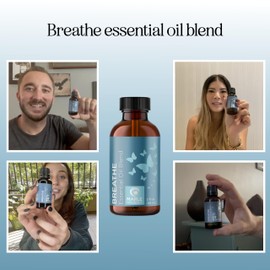 Breathe Essential Oil for Diffuser - Invigorating and Refreshing Breathe Essential Oil Blend with Eucalyptus Peppermint Tea Tree and Mint for Diffusers for Home and Shower Aromatherapy (2 Fl Oz)