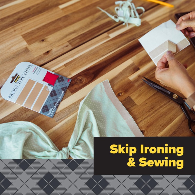 Scotch Permanent Fabric Tape Strips, 0.75 in. x 4 in.,