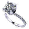 NANA Silver 10.0mm (4ct) Round Cut Zirconia Solitaire Engagement Ring-Platinum