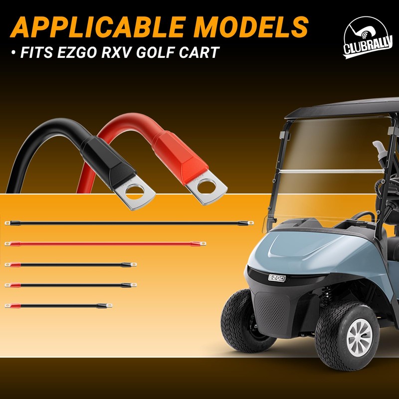 CLUBRALLY Golf Cart Battery Cables Power Wiring Kit, 2 Gauge