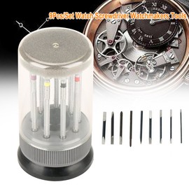 Professional Screwdriver Kit, New 9 Piece Precision Watch Slotted Screwdriver Set with Flat Blade and Watchmaker Tools