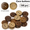 CABODYALS 20 MM 100 Pcs 2 Holes Coco Buttons Small