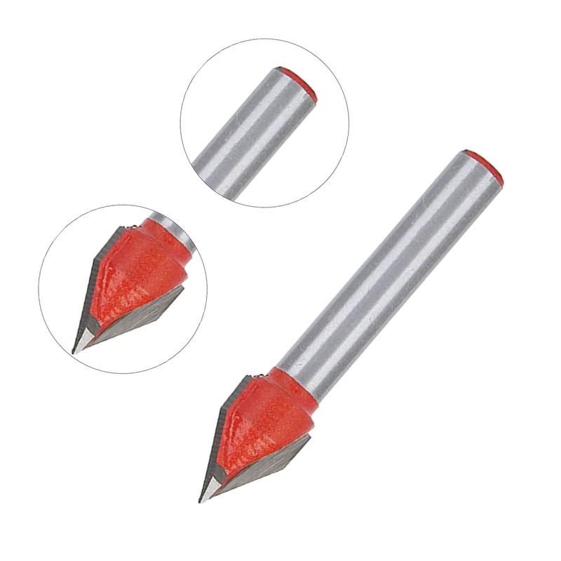 60°CNC Engraving V Groove 3D Router Bits 6x10mm 1/4" Shank
