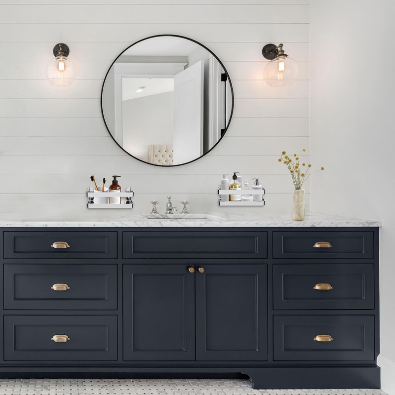 QL Shower Shelf,Stainless Steel Bathroom Rack,Bathroom and Kitchen Wall Organiser,Shampoo