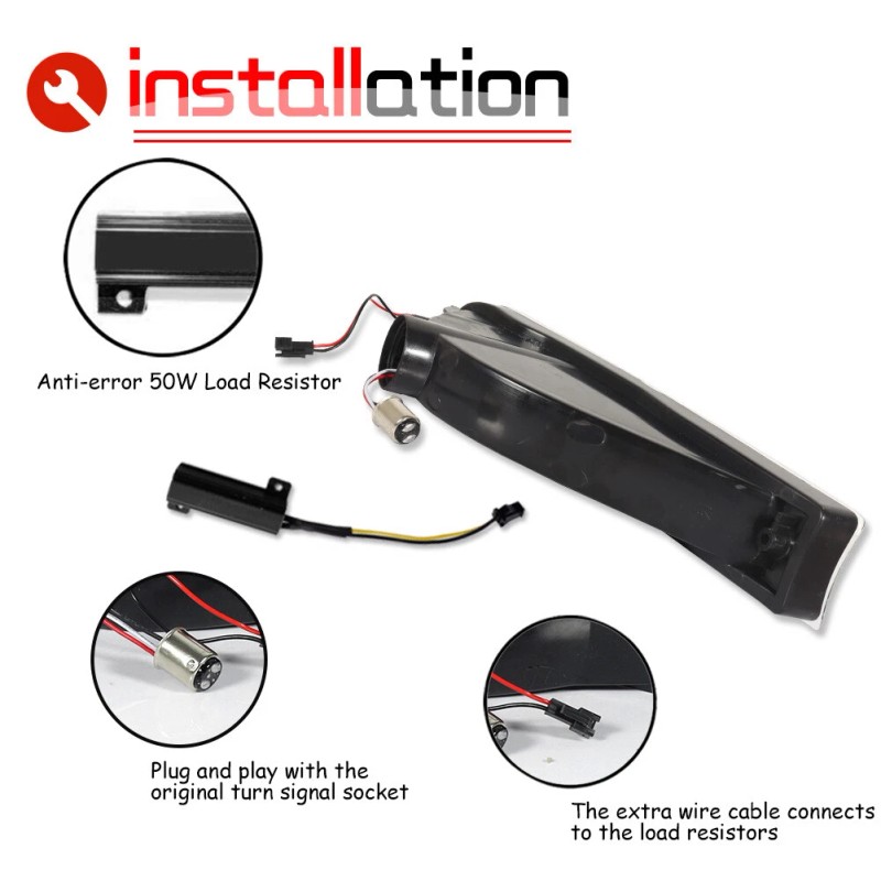 GTINTHEBOX Clear Front Bumper Switchback LED Paking Signal Lights For