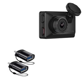 BoxWave Cable Compatible with Garmin Dash Cam X310 - USB-C to A PortChanger (2-Pack), USB Type-C OTG USB Portable Keychain - Slate Black