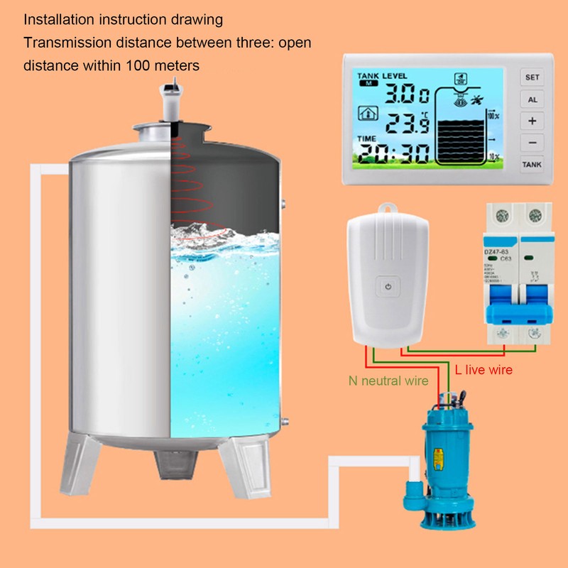 Ultrasonic Level Sensor Water Tank Wireless WiFi Liquid Level Meter