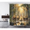 LB Forest Deer Shower Curtain Rustic Wildlife Animal Elk Hunting