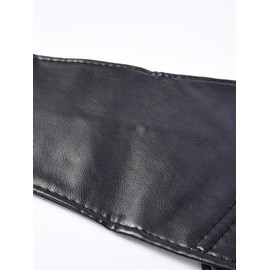 Elastic Wide Waist Belt Tied Corset Waist Band Cinch Belt with Metal Press Button, Black, 72 x 15 cm