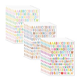 3040Pcs 20 Sheets Small Letter Number Stickers, 1/2inch Colorful Self-Adhesive Vinyl Waterproof Mailbox Number Stickers,Windows, Doors, Signs, Address Numbers, Enterprise (Colorful (3models))