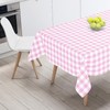 2pcs Baby Pink White Checkered Table Cloth Party, 137*274cm Plastic
