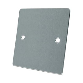 AET FSC1GBP Satin Chrome Flat Single Electrical Blanking Plate 1-Gang, 240 V
