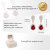 Uloveido 925 Sterling Silver Pear Cut Natural Red Garnet Teardrop