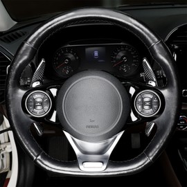 Carbon Fiber Steering Paddle Shift Covers, for Kia Soul 2020-2025 Accessories, Heat-Resistant & Anti-Fingerprint Coating (Carbon Fiber Black)