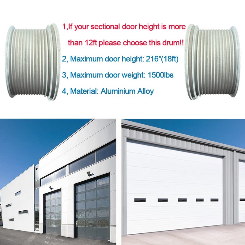 Garage Door Cable Drums Replacement for to 18' High Door,