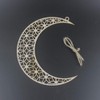 Wooden Pendant Ornament 6 Pieces Ramadan Kareem Decoration, Crescent Moon