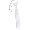 TigerTie Security Tie Plain Pre-Tied with Elastic Band in White,