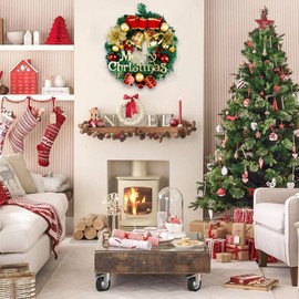 Christmas Wreath, 32cm Christmas Garland, Christmas Wreath Decorations, for Hanging on Door, Fireplace, Window