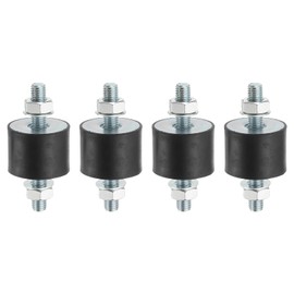 PATIKIL 30x40mm Rubber Studs Shock Absorber, 4 Pcs M6 Rubber Isolator Mounts Cylindrical Anti-Vibration Isolator Mounts with Nuts for Garage Motor Air Compressors Engines (VV Type) 27mm